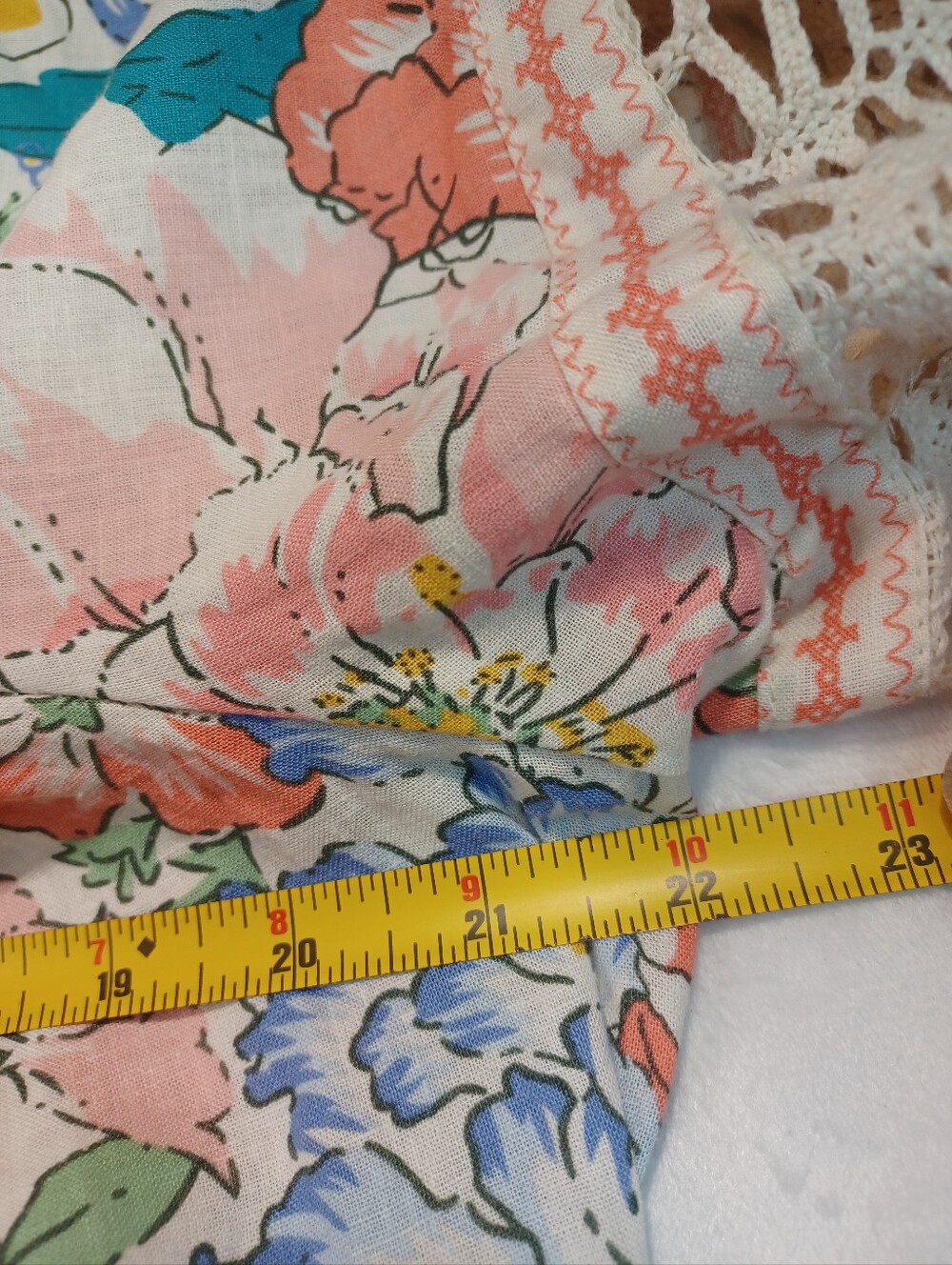 Christian Siriano Multicolor Garden Floral Lace-Trim Peasant Blouse L - Picture 6 of 10